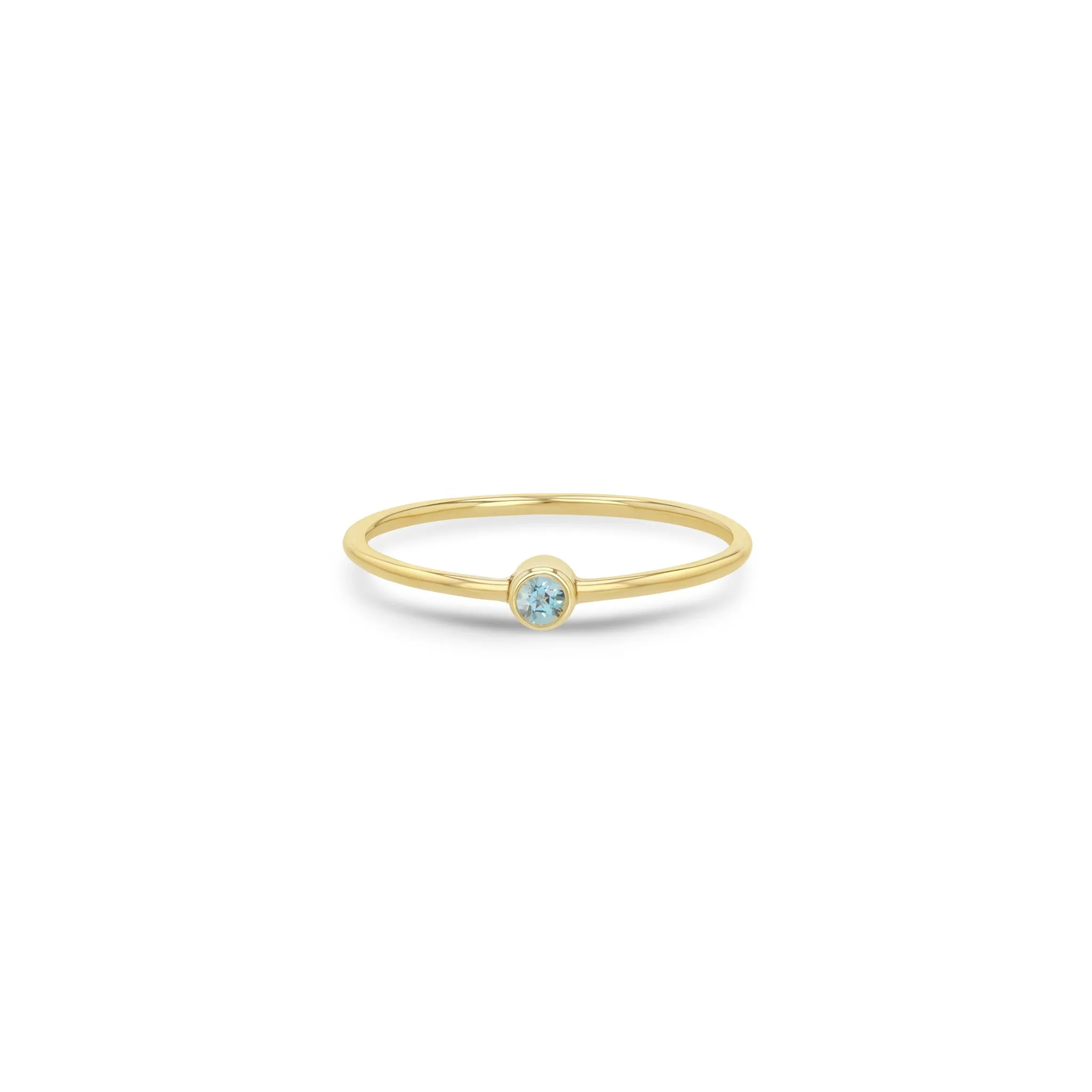 14k Aquamarine Bezel Ring | March Birthstone