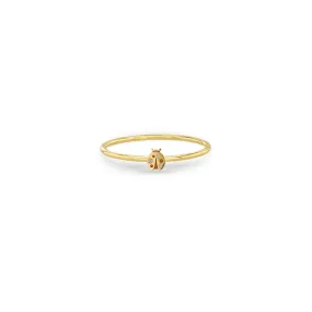 14k Itty Bitty Diamond Ladybug Ring