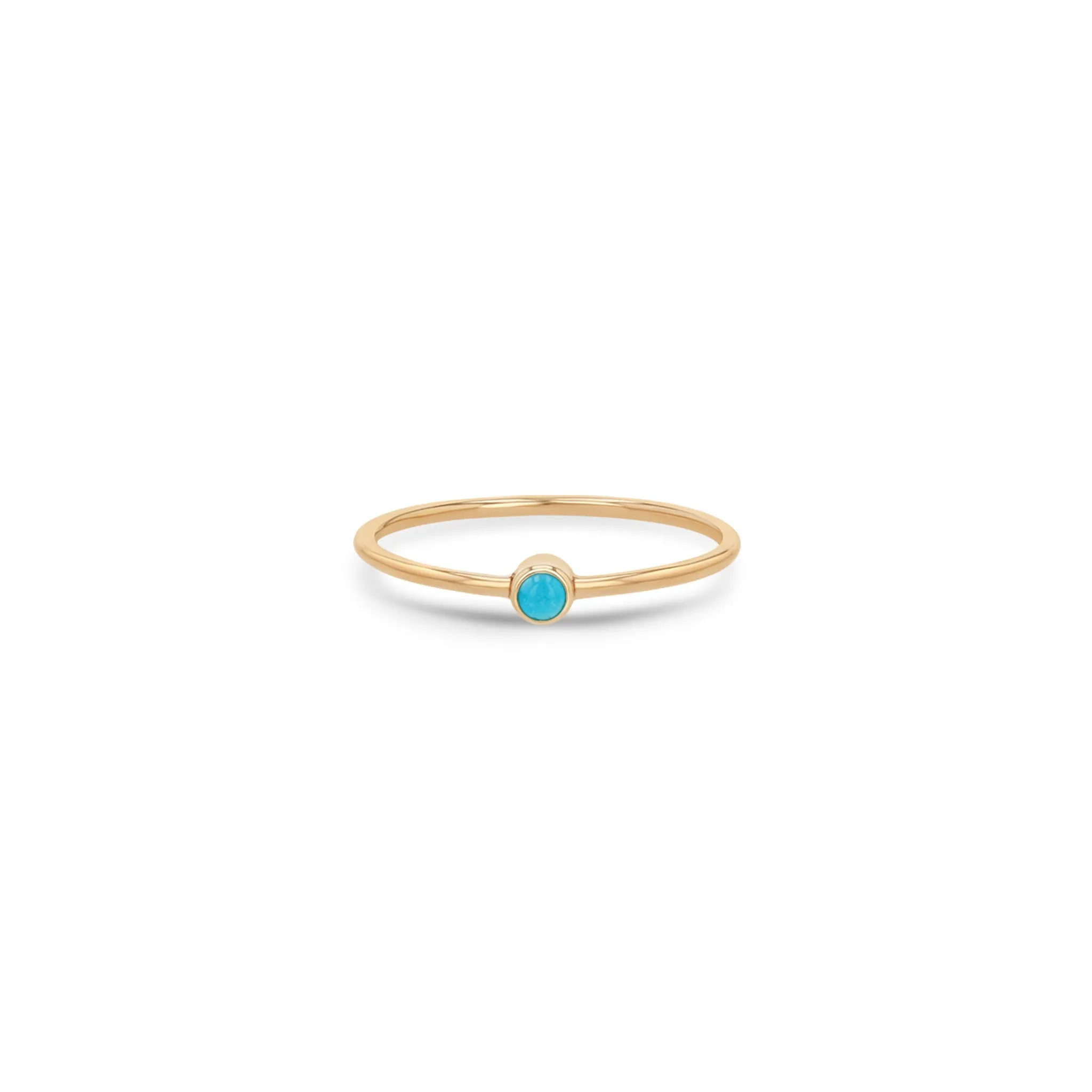 14k Large Turquoise Bezel Ring | December Birthstone