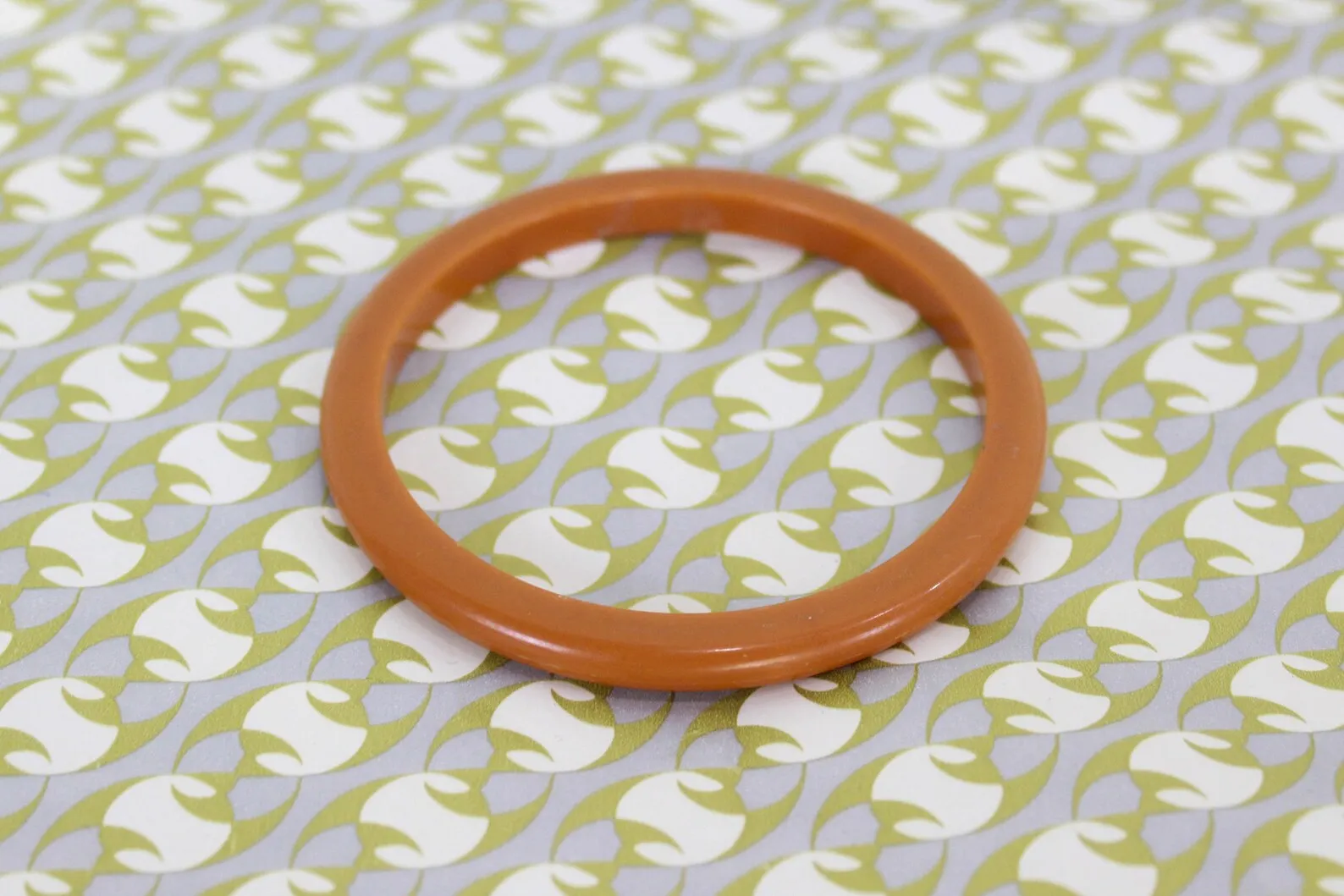 1940s Orange Bakelite Spacer Bangle Bracelet