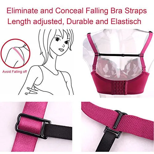 3 Pack Non-slip Women's Elastic Bra Strap Holder & Clips - Adjustable & Concealing