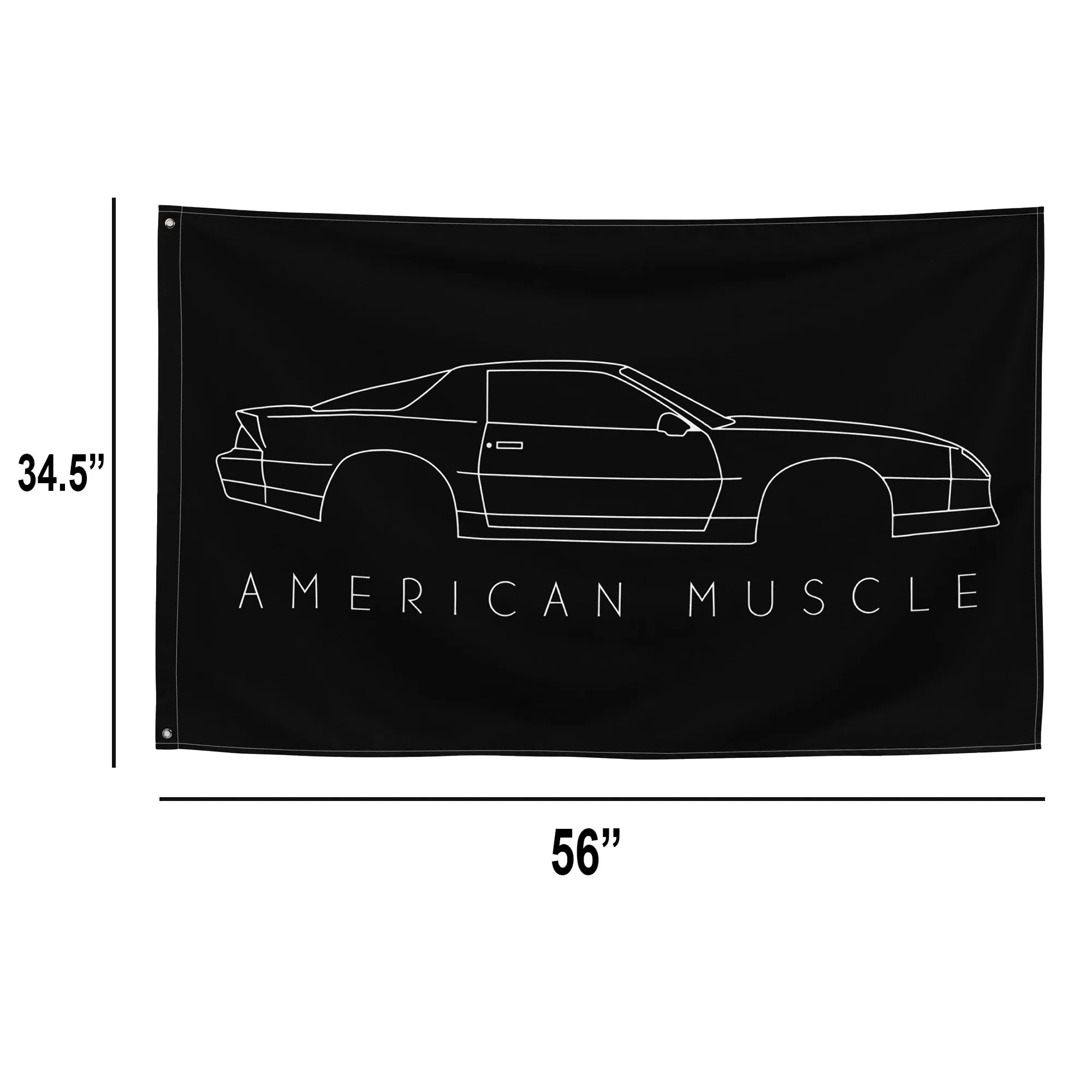 3rd Gen Camaro Line Art Flag , Garage Decor, Man Cave Art