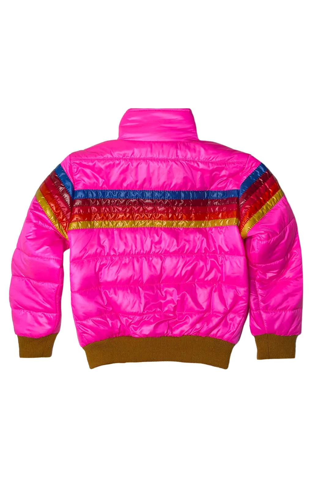 5 STRIPE KIDS TRAVELER JACKET - NEON PINK GLOSSY