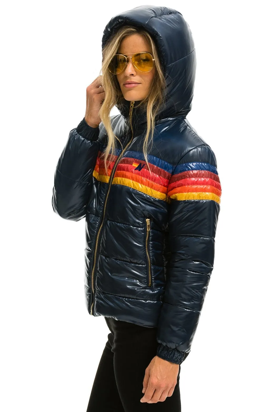 5 STRIPE LUXE TREKKER JACKET - GLOSSY NAVY