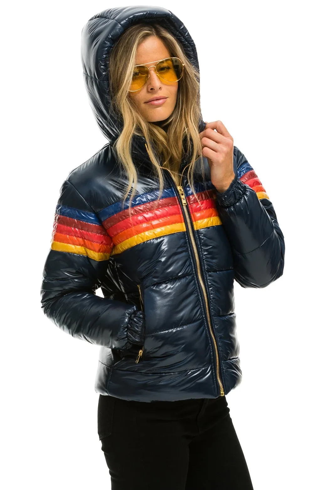 5 STRIPE LUXE TREKKER JACKET - GLOSSY NAVY