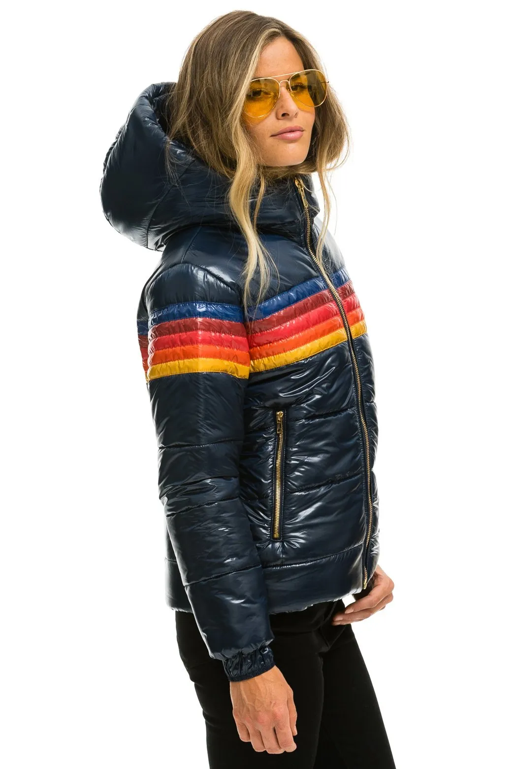 5 STRIPE LUXE TREKKER JACKET - GLOSSY NAVY