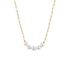 6.0-6.5 mm Cinque Akoya Pearl Paperclip Necklace