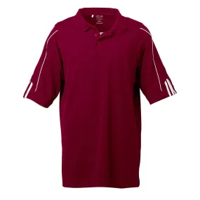 adidas Golf Men's ClimaLite Cardinal Red S/S 3-Stripe Cuff Polo