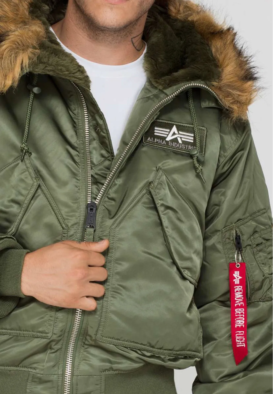 Alpha Industries Bomberjacke olive 45P Hooded Custom 144103-01