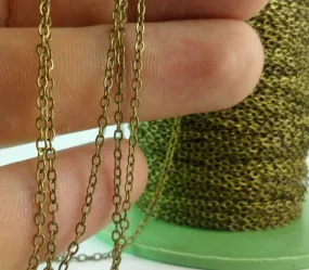 Antique Bronze Chain, 200 Meters - 660 Feet (1.5x2mm) Antique Bronze Tone Brass Soldered Chain - Y006