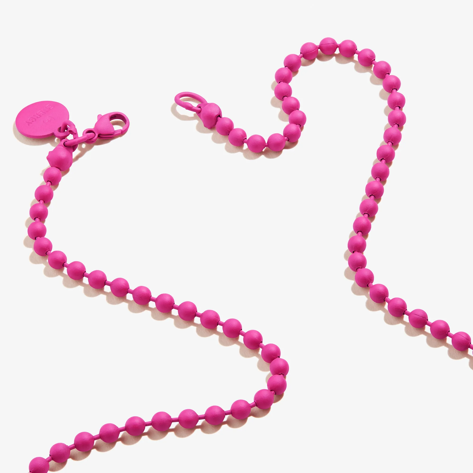 Ball Chain Necklace, Magenta