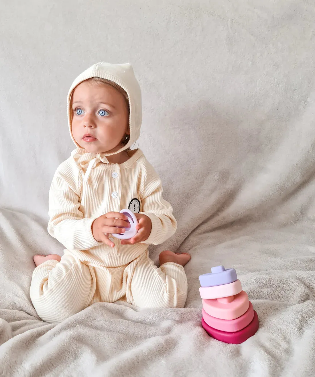 Beacon London Ribbed Romper - Cream