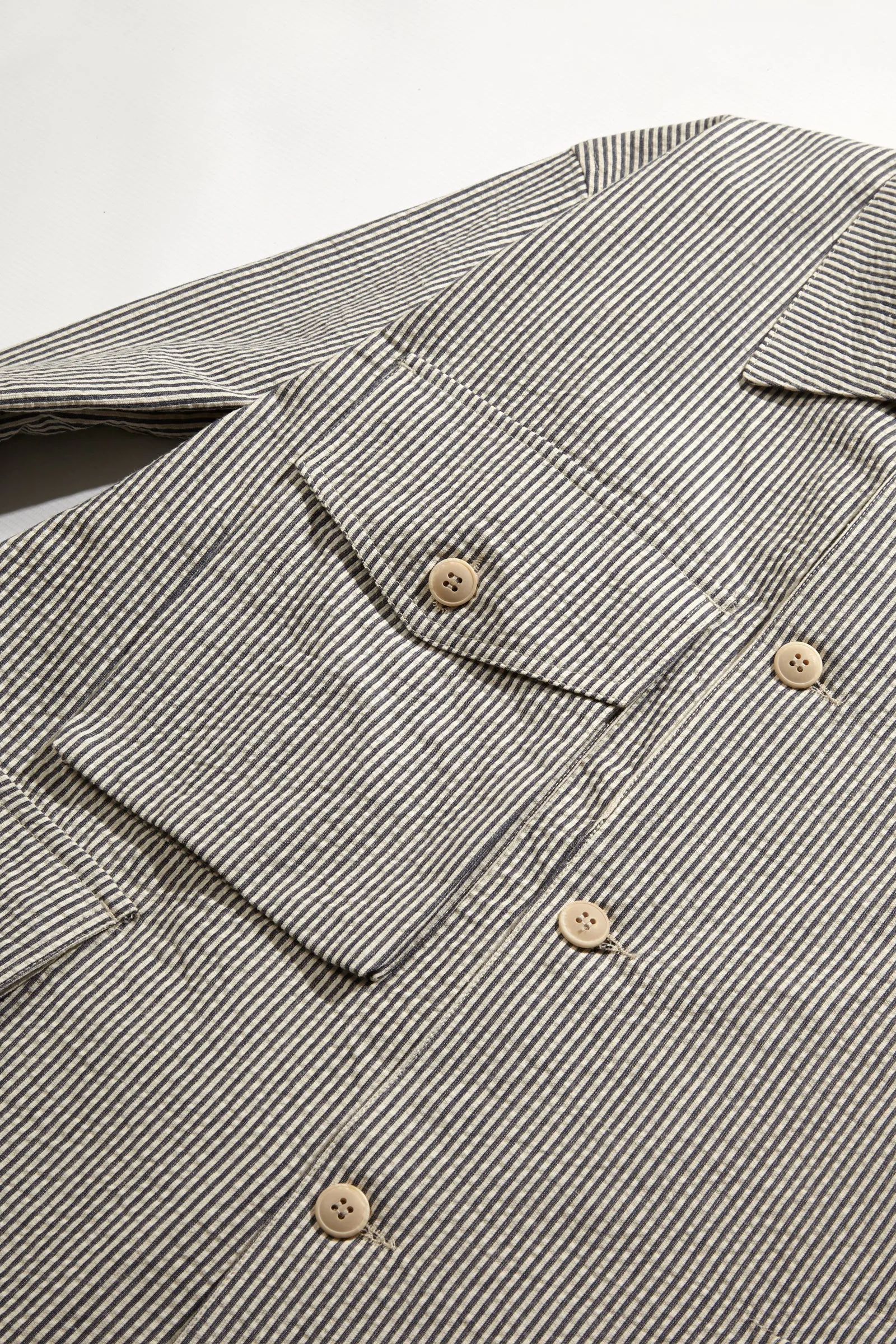 Blacksmith - Seersucker Chore Overshirt - Navy