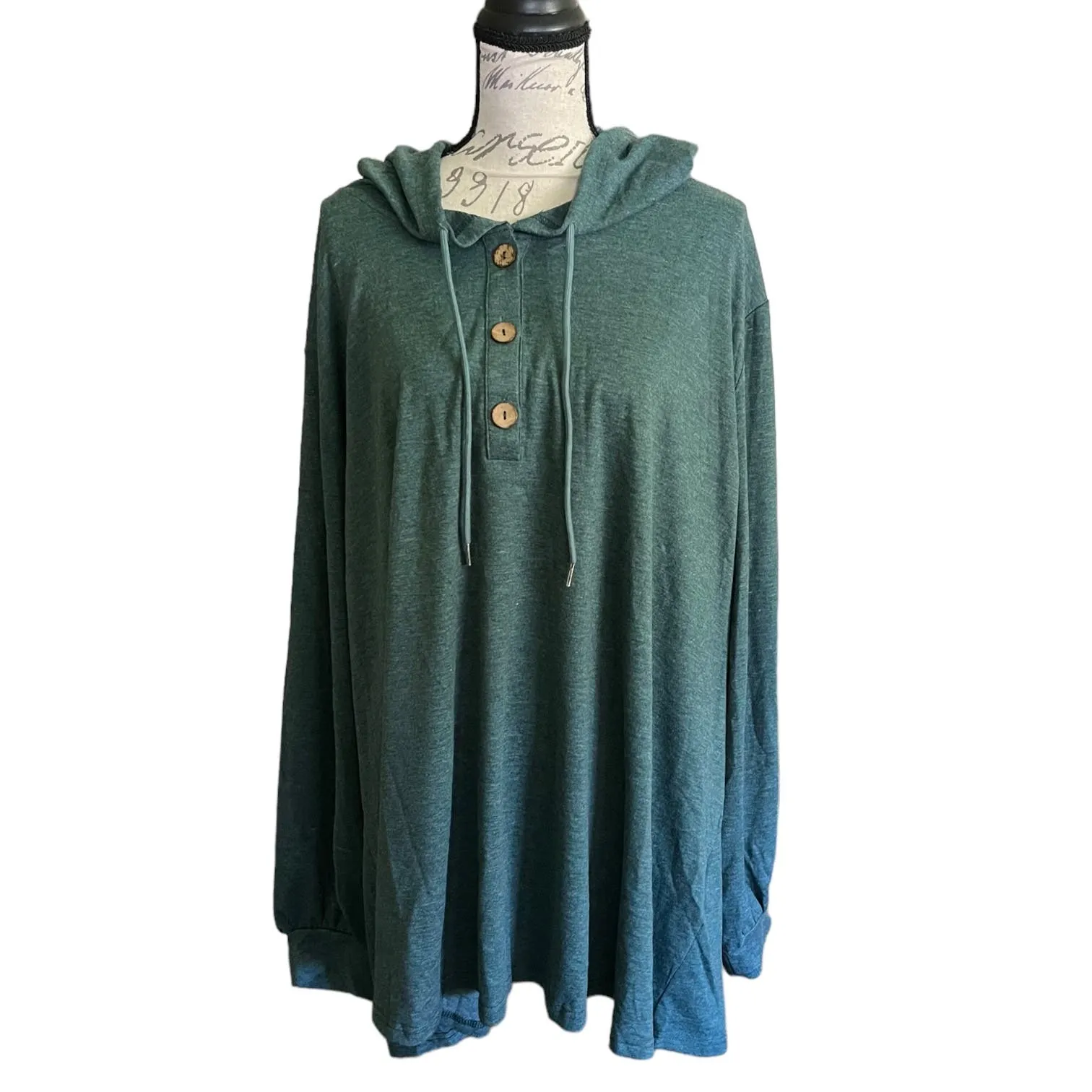 Bloomchic Green Pullover Hoodie Plus Size 28