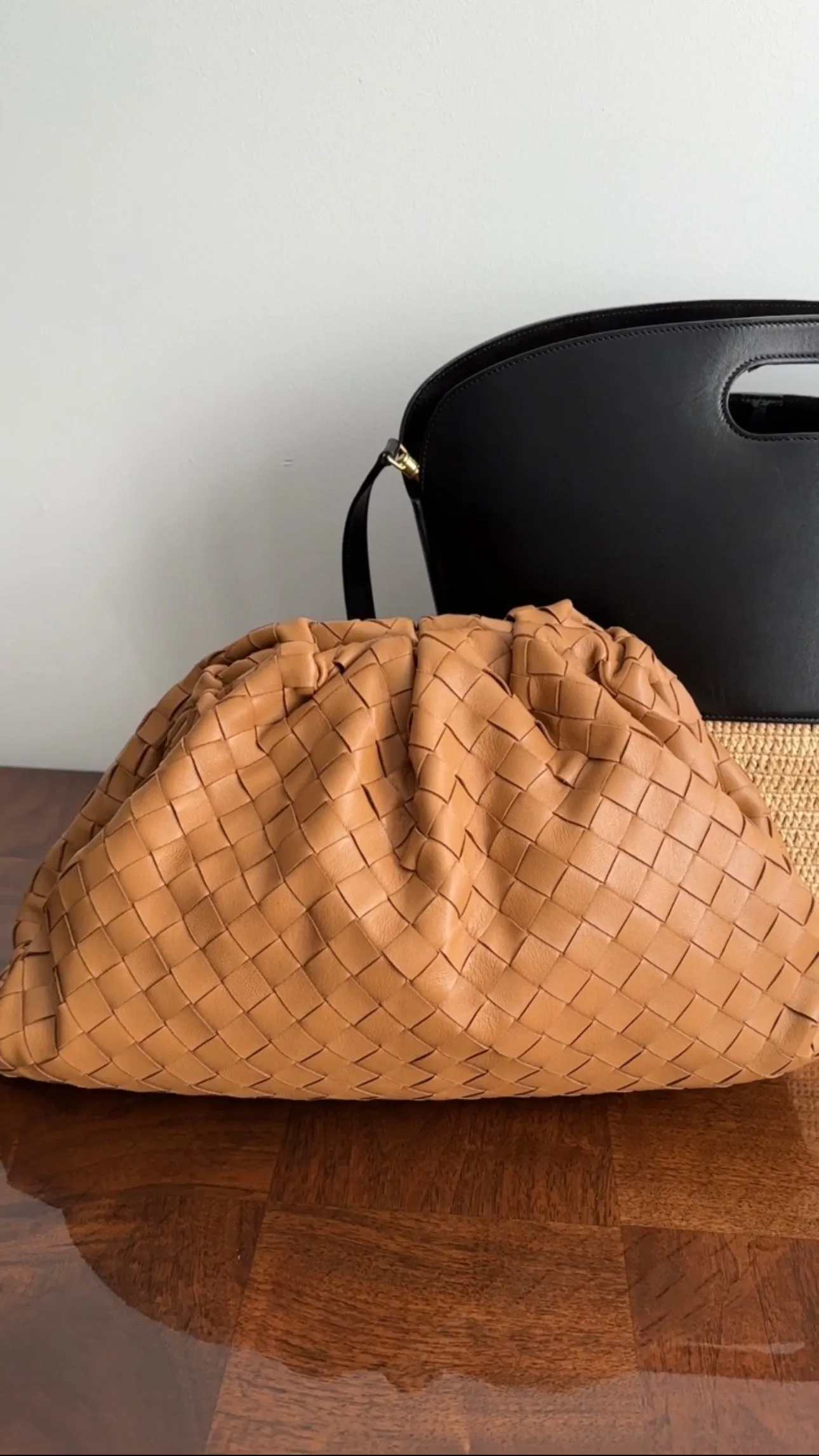 Bottega Veneta Caramel Intrecciato Leather Pouch Clutch Bag