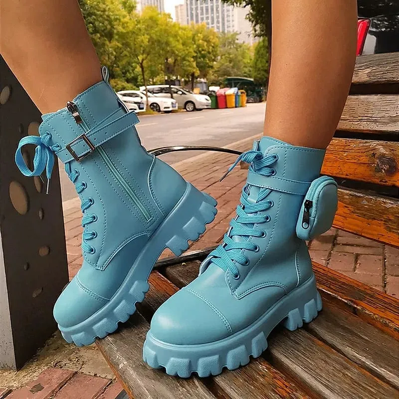 Buckle Strap Zipper Ankle Boot