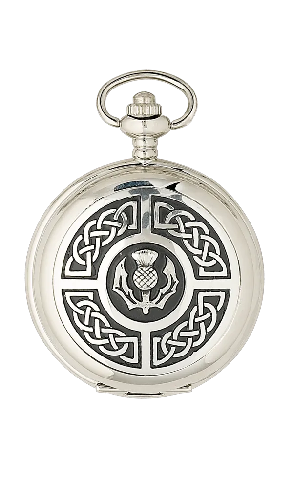 Celtic Thistle Quartz Pocket Watch - PW103Q