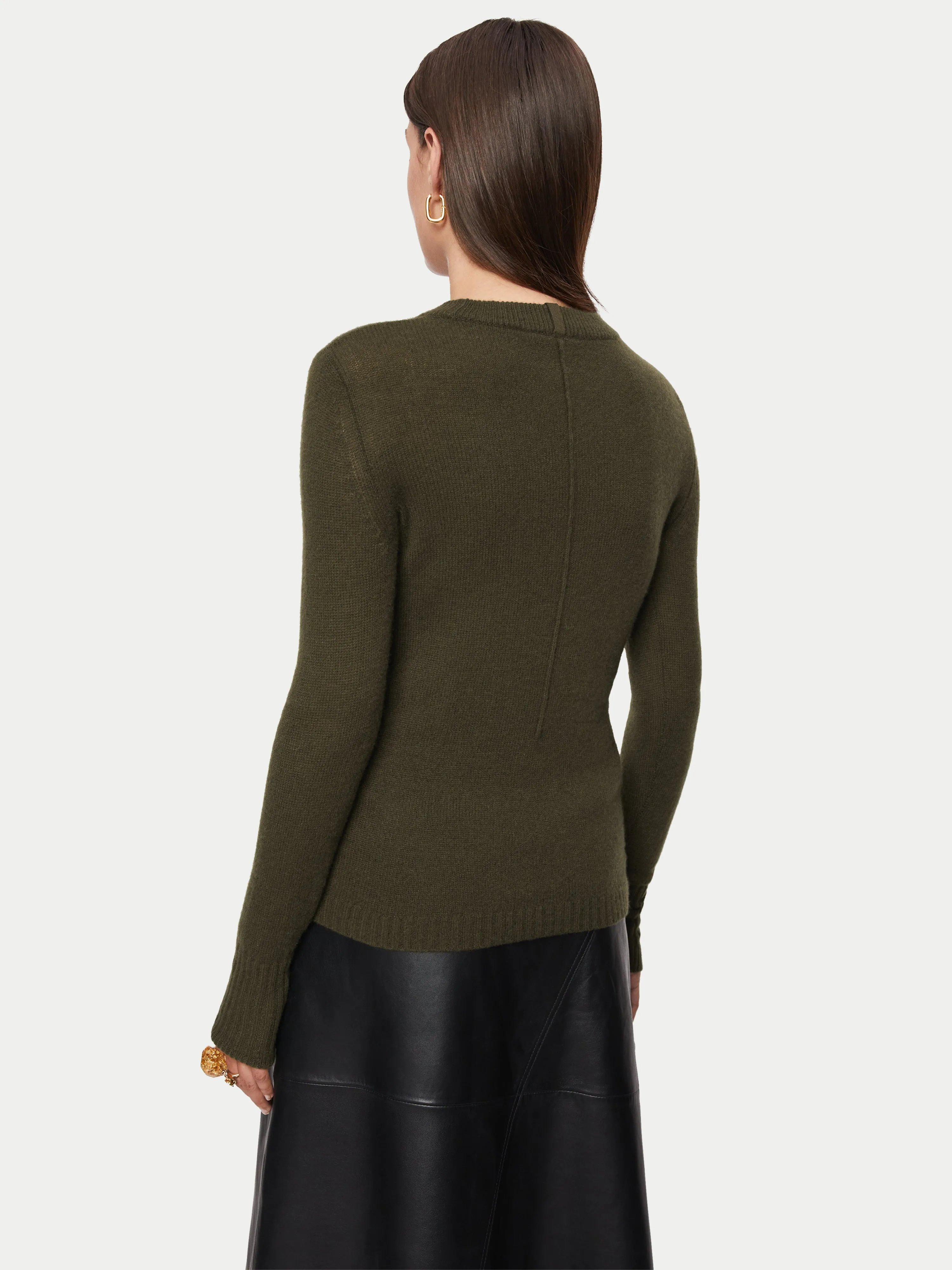 Cloud Cashmere Crew Jumper | Dark Khaki