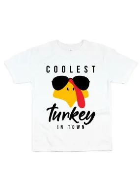 Coolest Turkey in Town Boys Thanksgiving Shirt