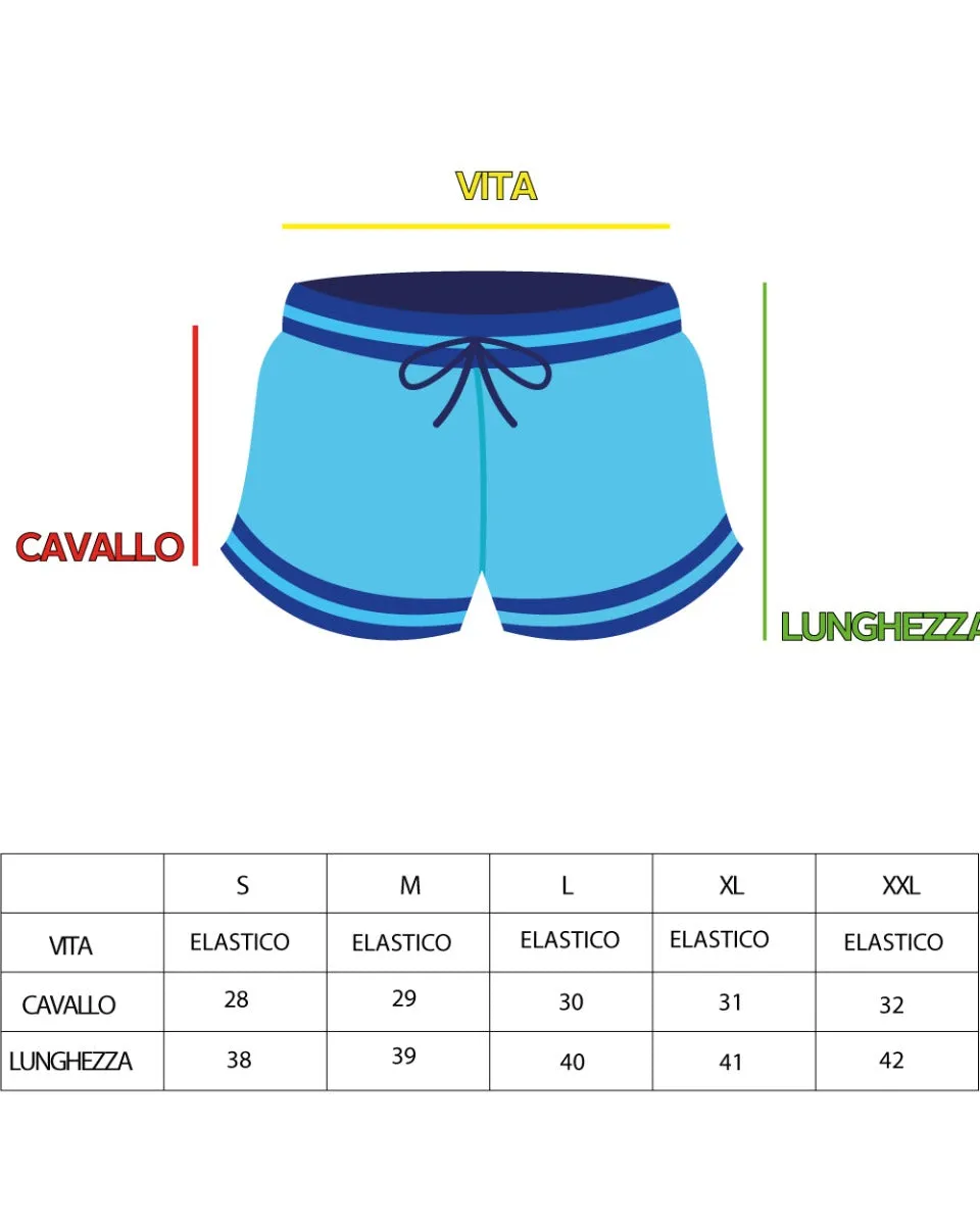 Costume Da Bagno Uomo Boxer Tinta Unita Elastico Bianco GIOSAL-SU1208A