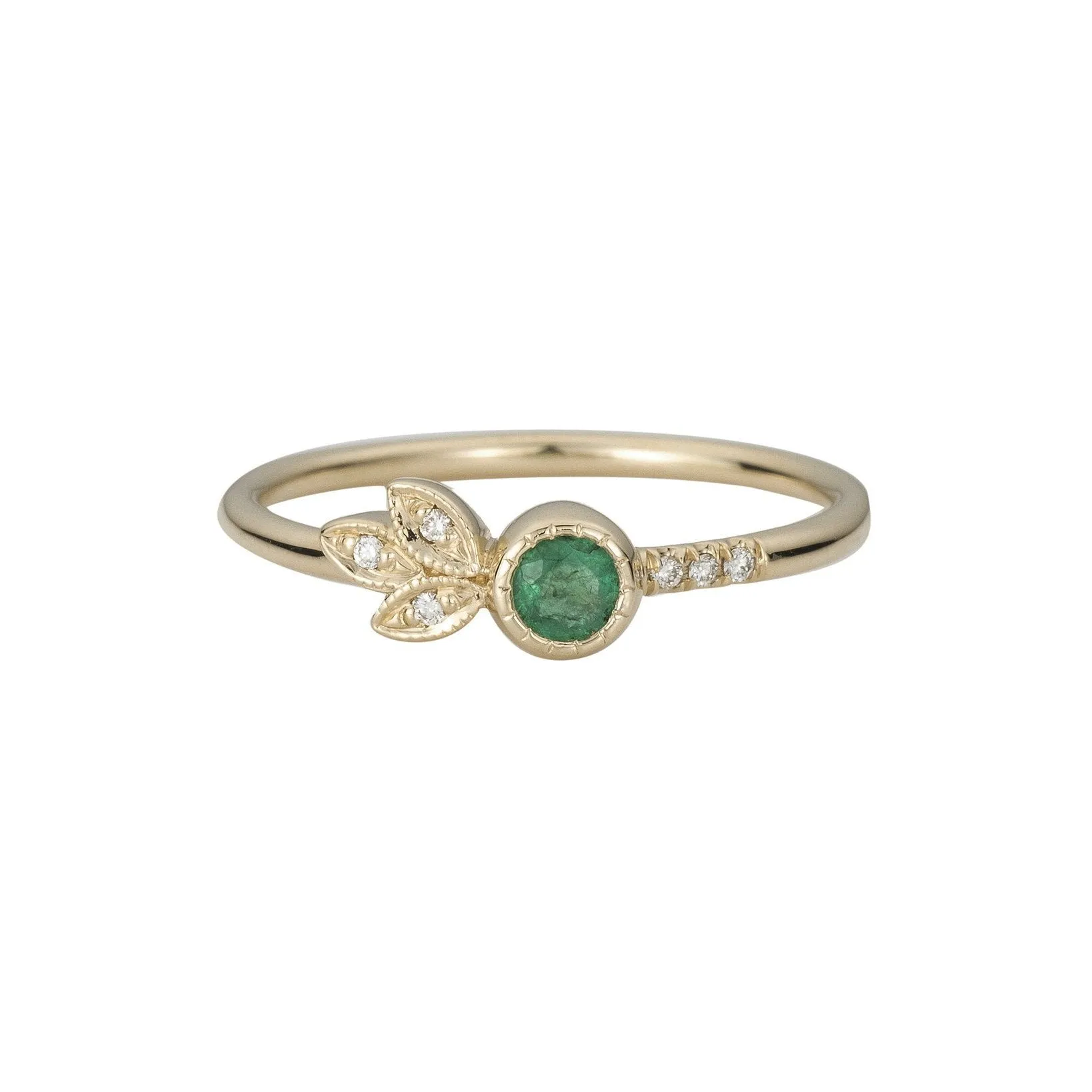 Emerald Leaf Ring