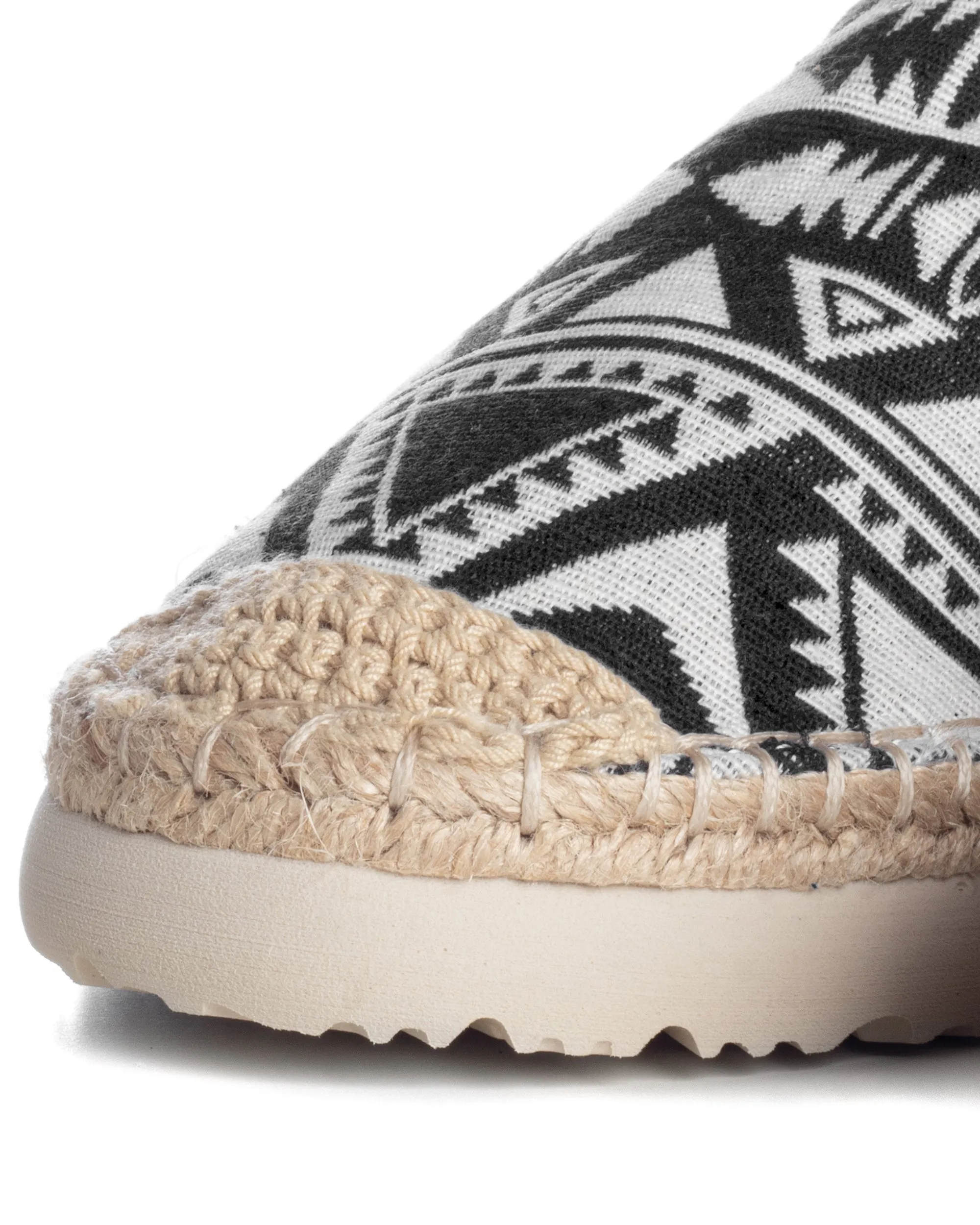 Espadrillas Scarpe Uomo Unisex Tela Estive Mare Fantasia Etnica Azteca Cotone Comode Leggere Nero GIOSAL-S1246A