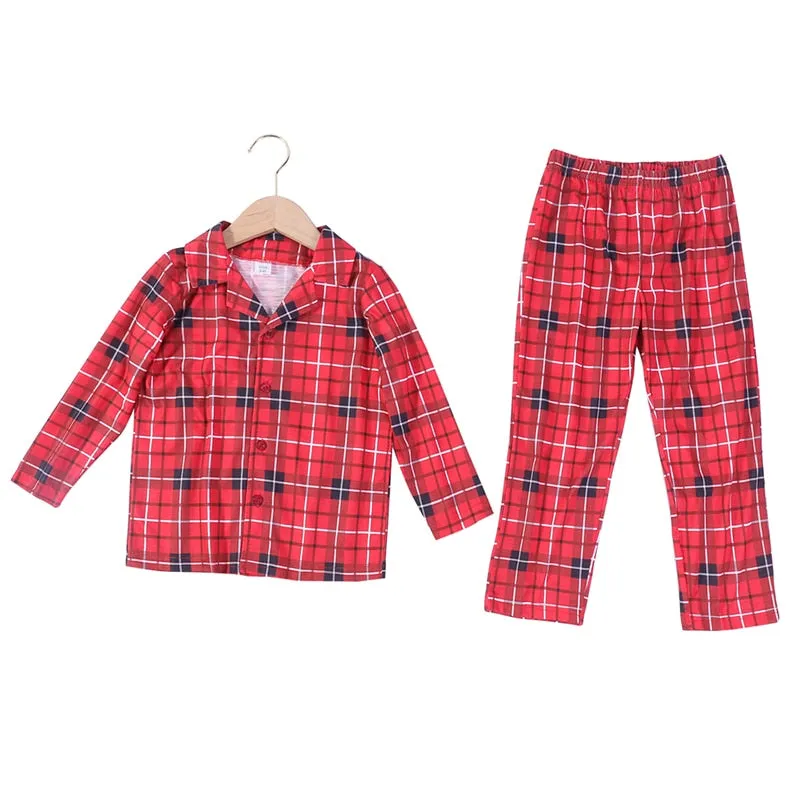 Family Matching Plaid Pyjamas - Mother Father, Baby, Kids, Dog & Cat Outfit