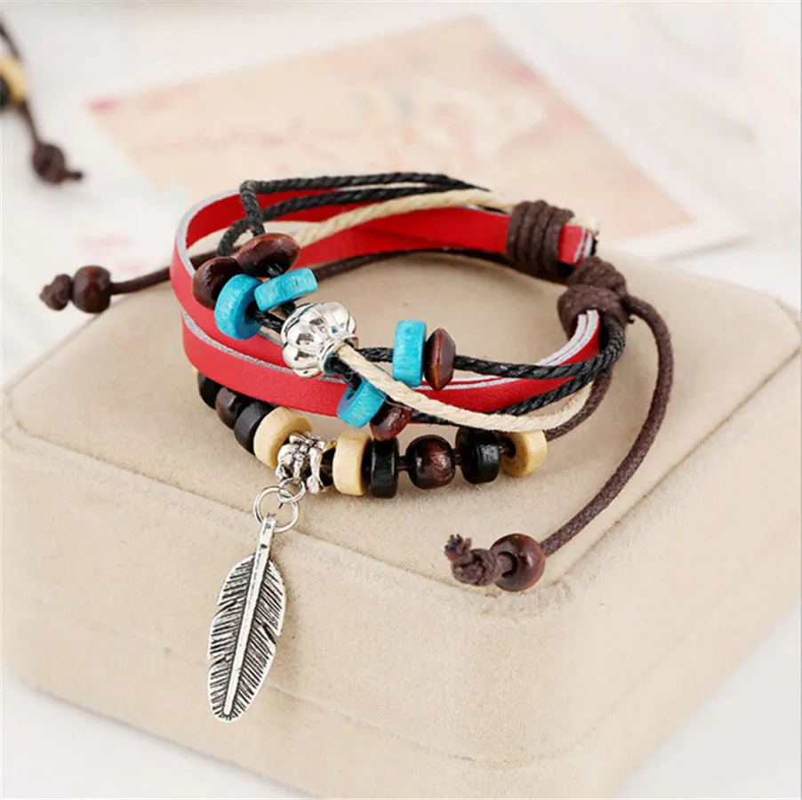 Feather Leather Bracelet