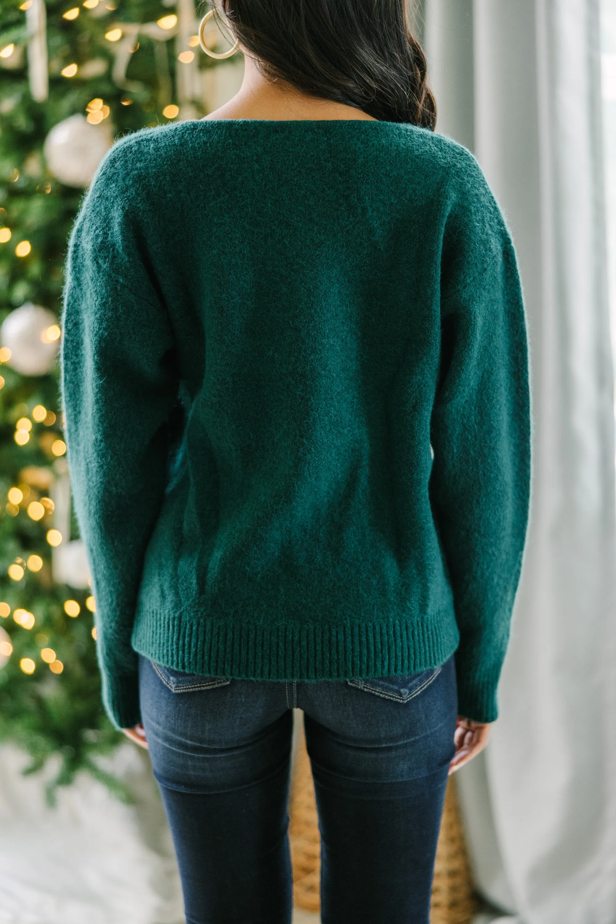 Feeling Your Best Self Emerald Green Sweater