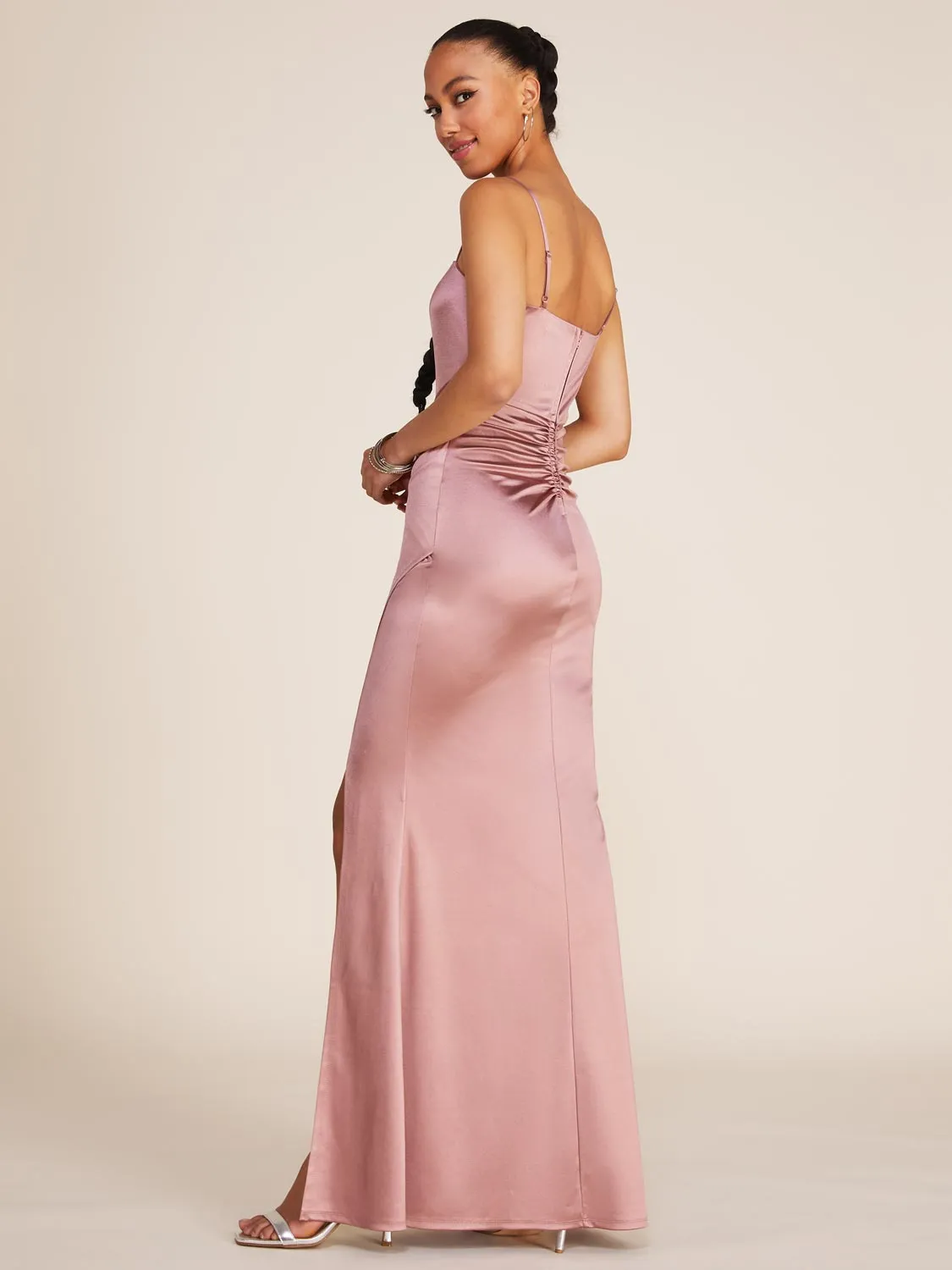 Fitted Stretch Satin Gown