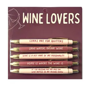 FUN CLUB - Wine Lovers Pen Set (funny, wine, winery, gift, unique)