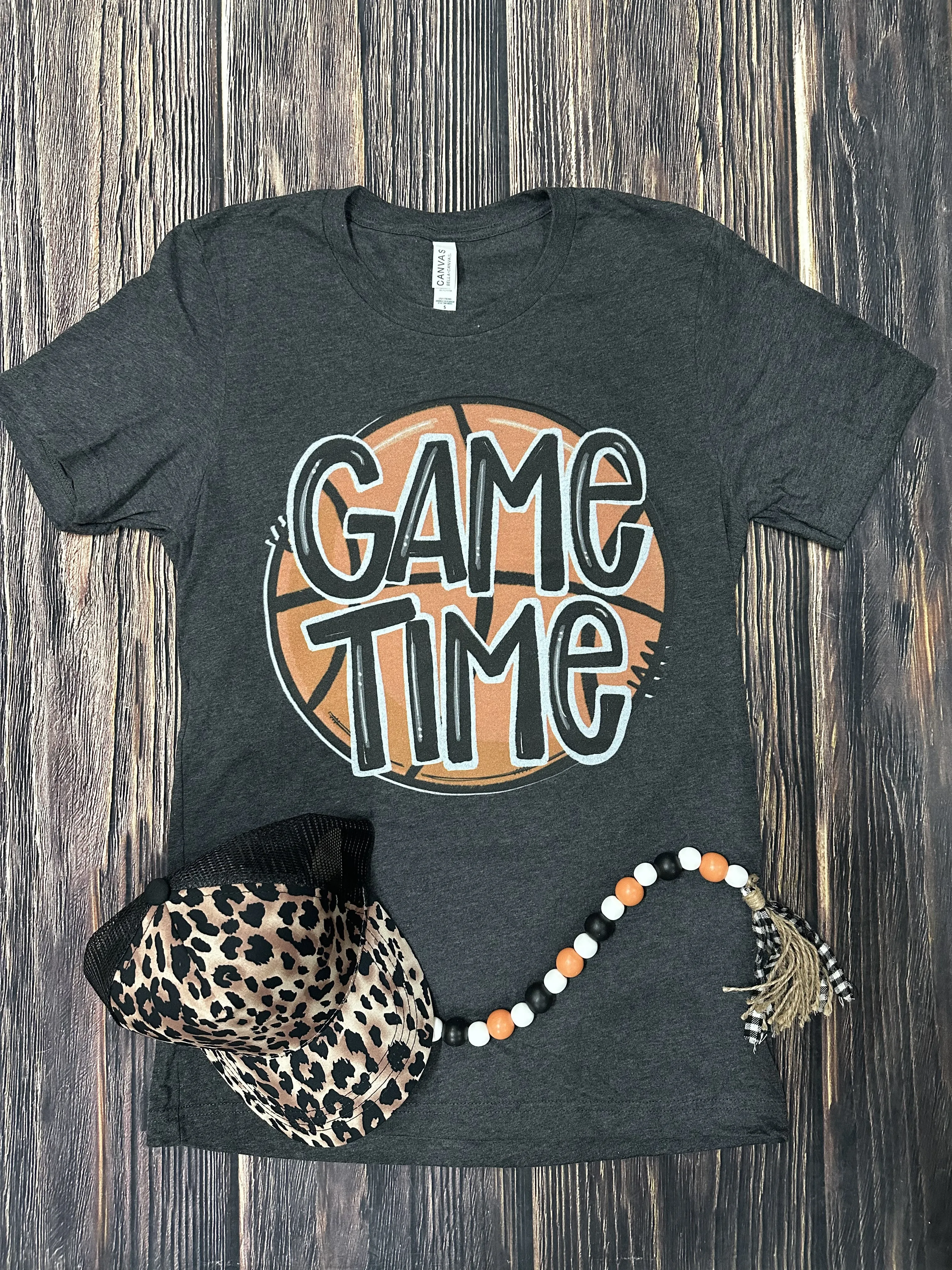 {GAME TIME BASKETBALL} Charcoal Crew Neck