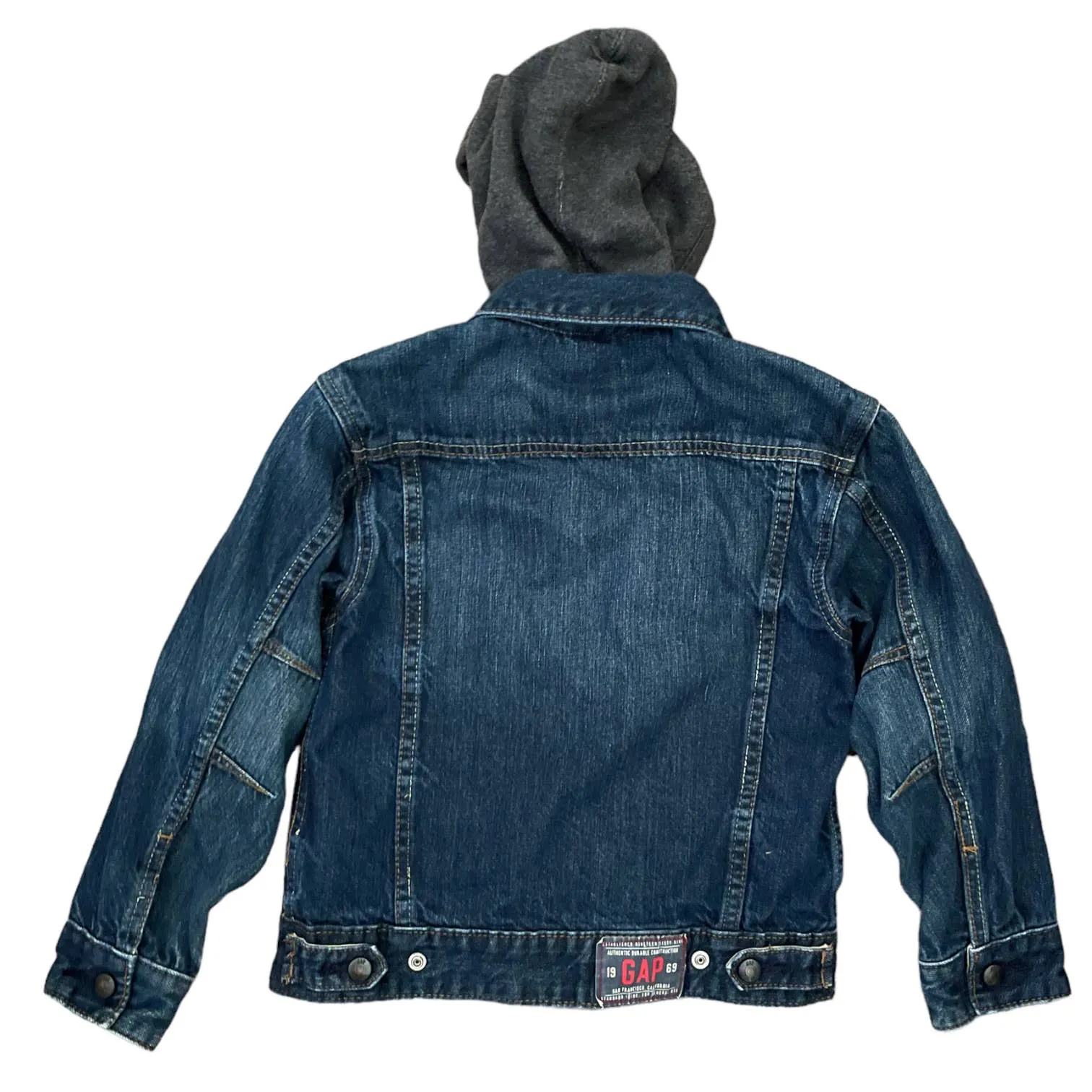 Gap Kids Denim Jean Hooded Jacket Small 6-7 EUC