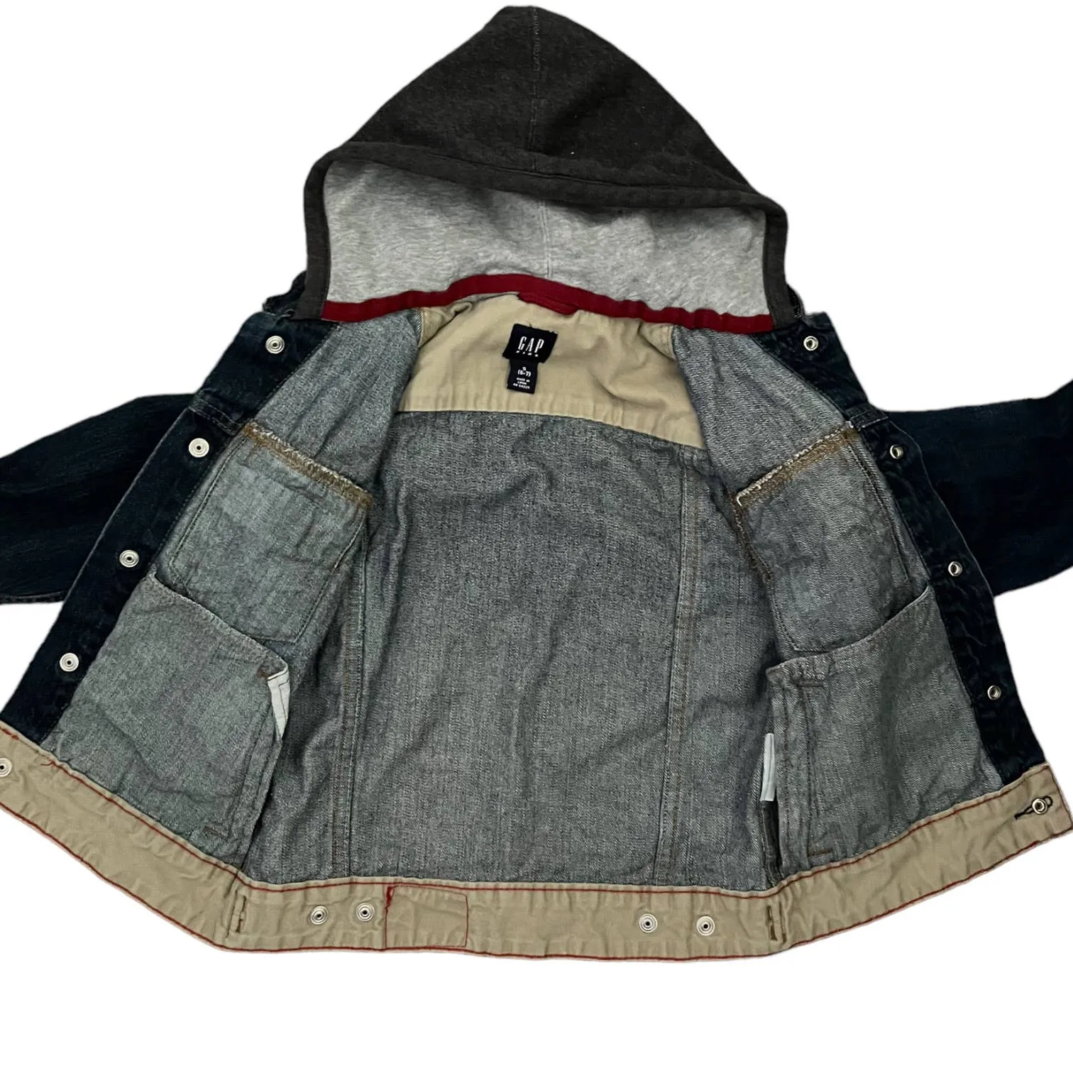 Gap Kids Denim Jean Hooded Jacket Small 6-7 EUC