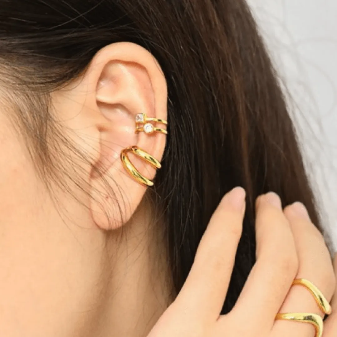 Gold Vermeil Double Hoop Ear Cuff