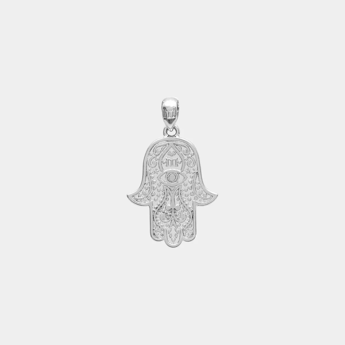 Hamsa Pendant - White Gold