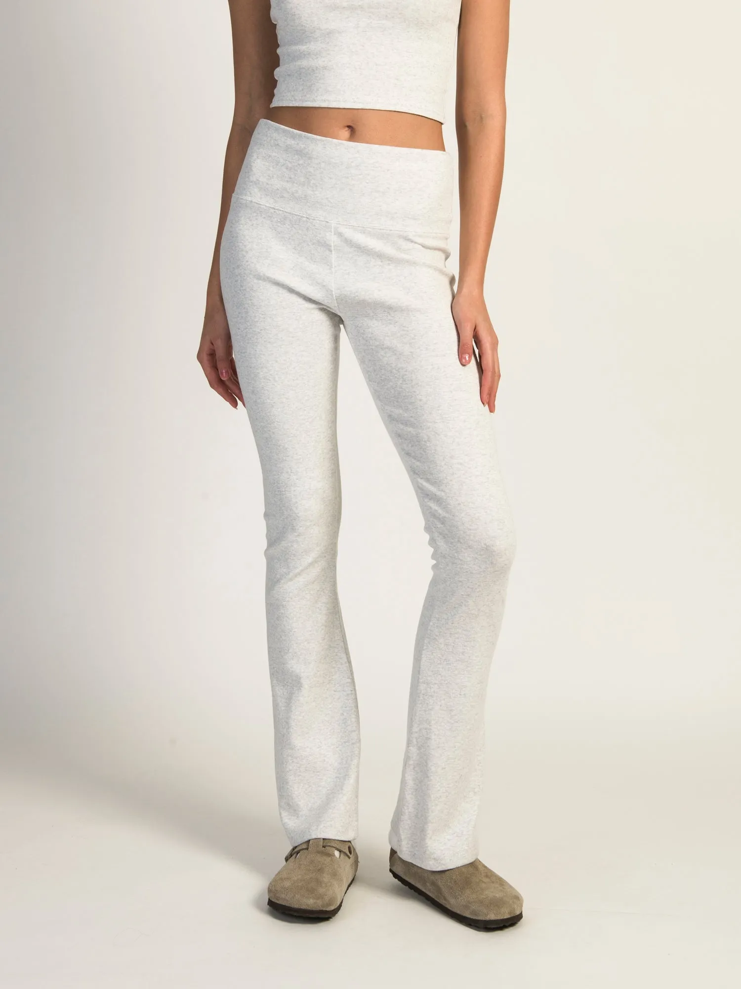 HARLOW MANDY MELANGE PANT - HEATHER CLOUD WHITE