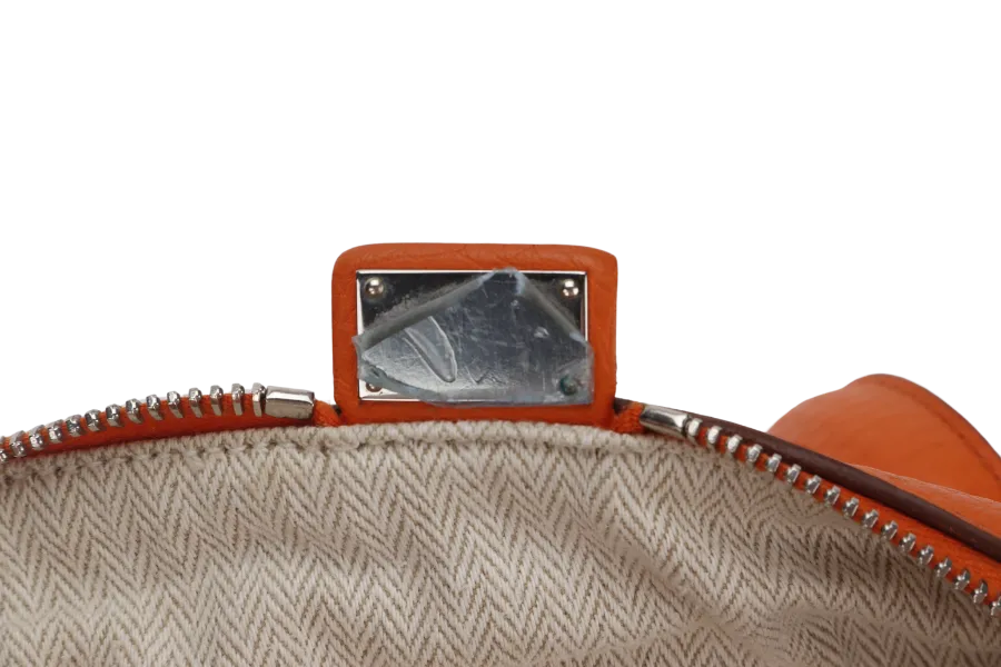 HERMES VICTORIA II 35 ORANGE CLEMENCE LEATHER PALLADIUM HARDWARE STAMP N SQUARE WITH LOCK&KEYS