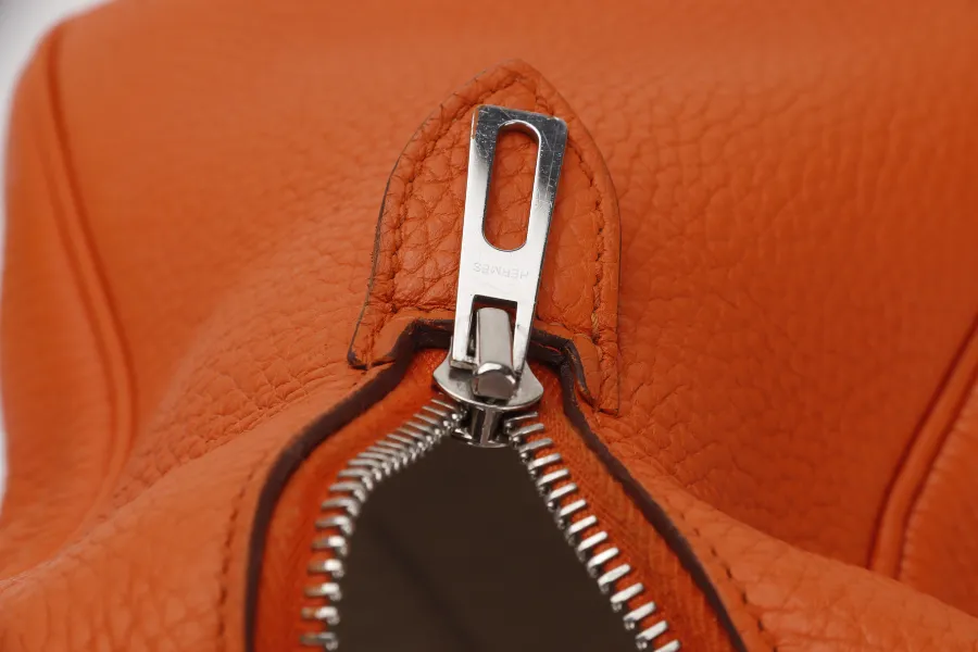 HERMES VICTORIA II 35 ORANGE CLEMENCE LEATHER PALLADIUM HARDWARE STAMP N SQUARE WITH LOCK&KEYS