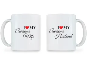 I Love My Awesome Wife & Husband - Couple Coffee Mugs