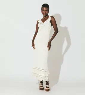 Janis Hand Crochet Midi Dress | Ivory