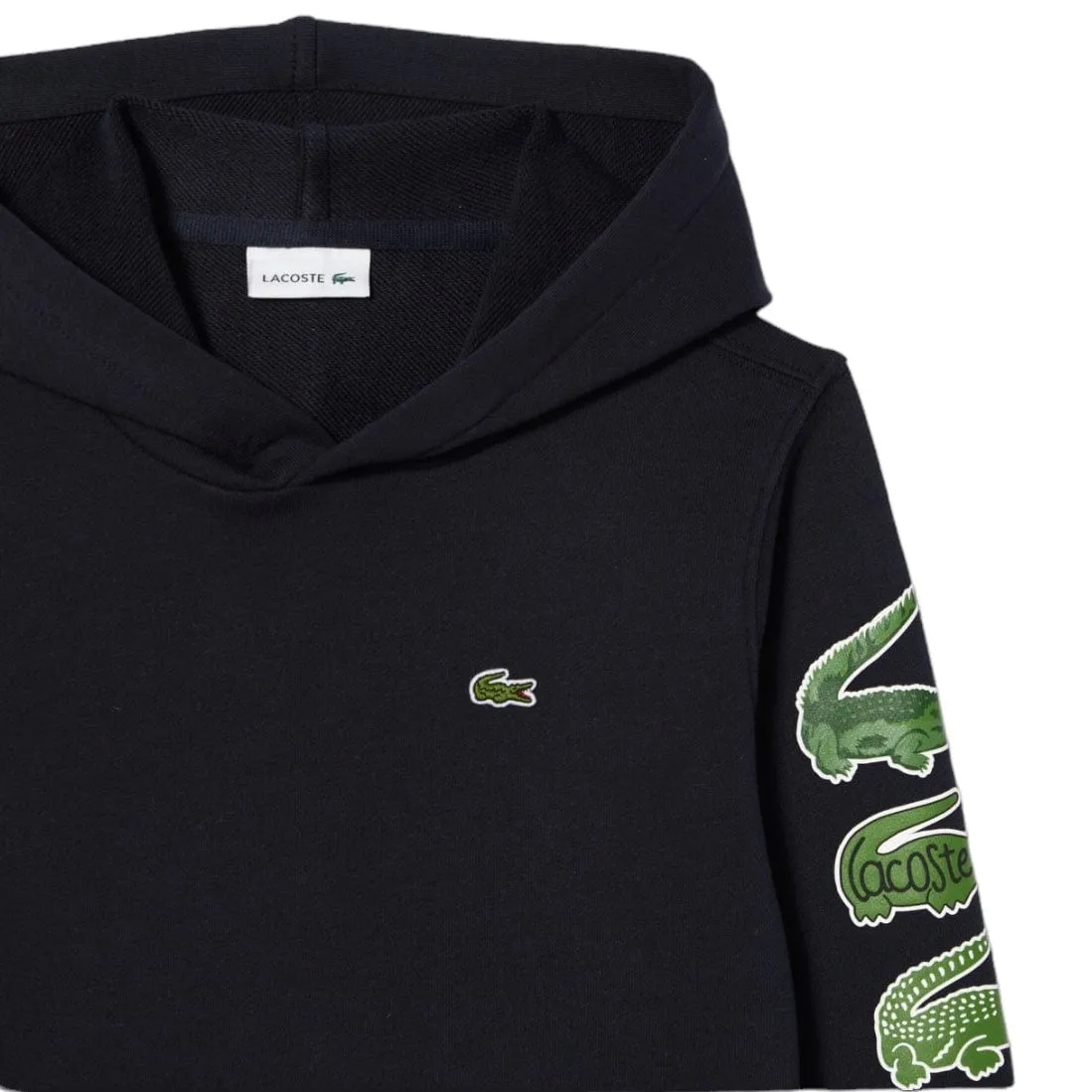 Kids Lacoste Contrast Crocodile Hoodie (Navy Blue) SJ1241-51