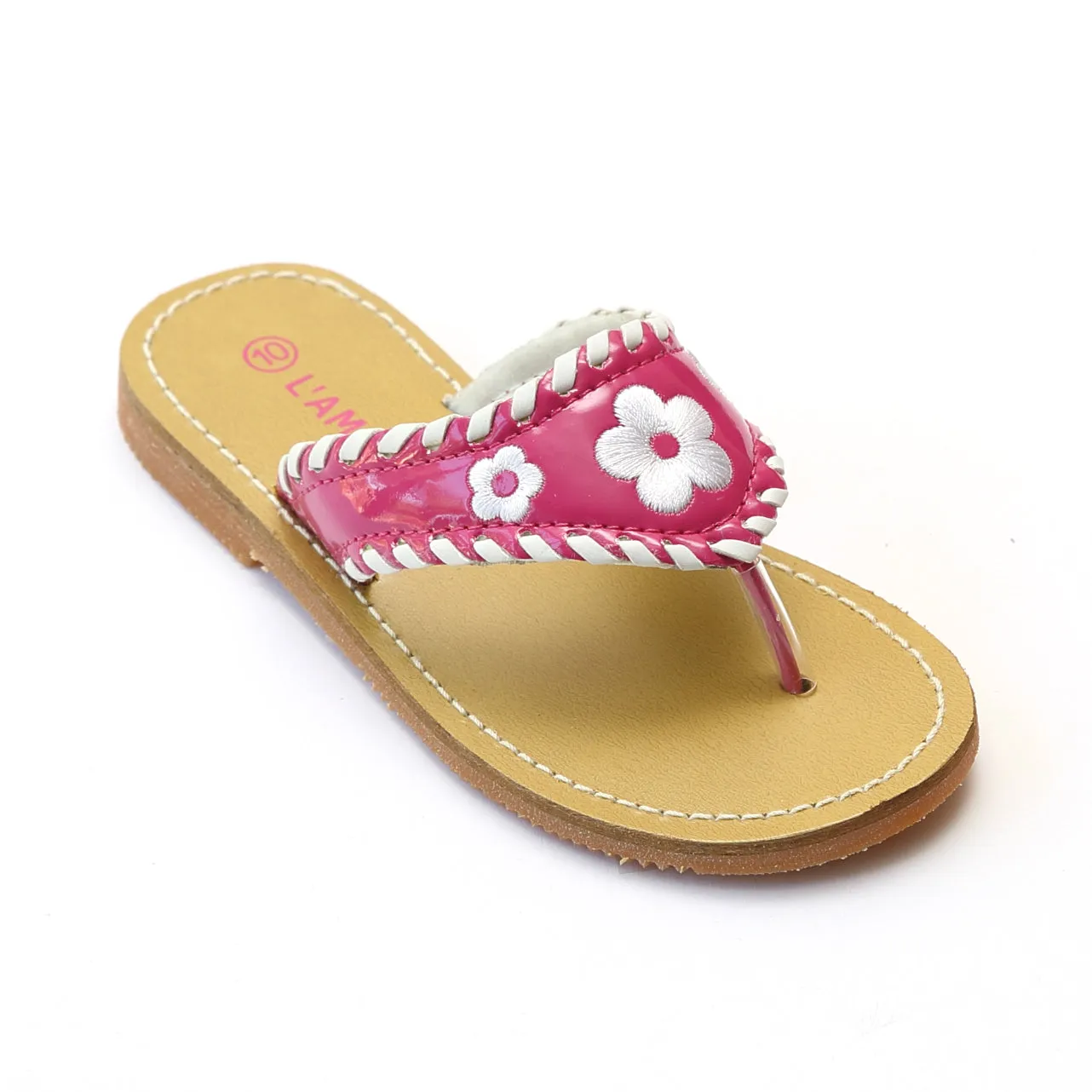 L'Amour Girls Whipstitched Thong Sandal