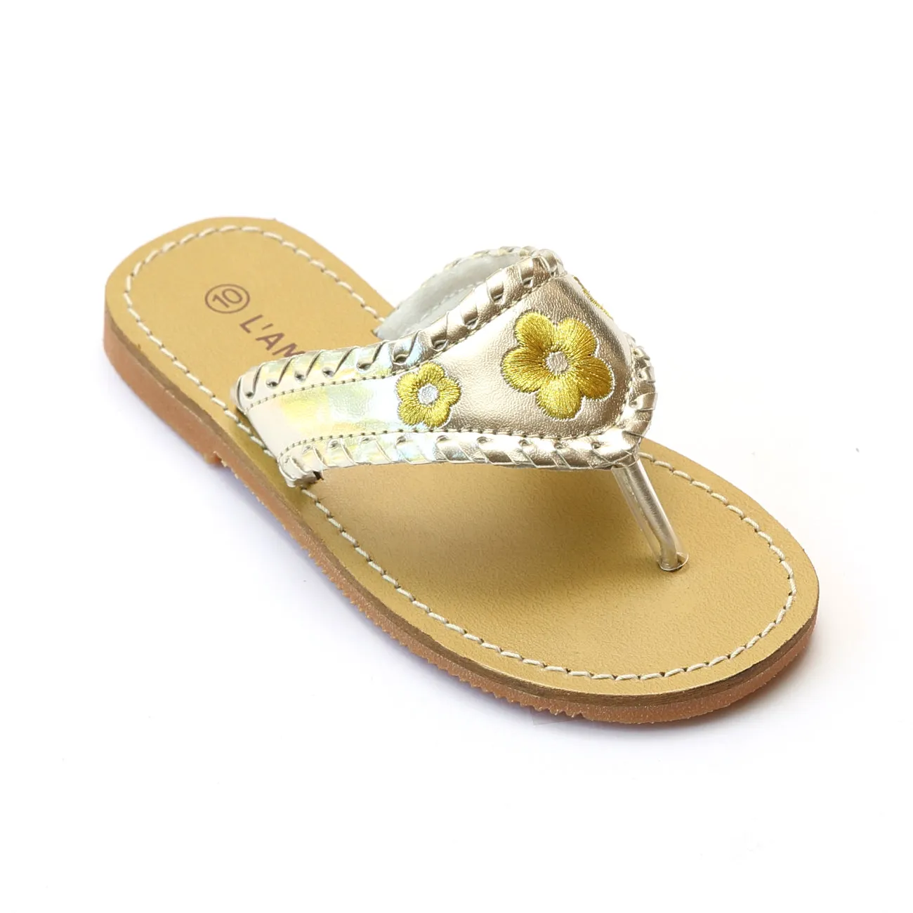 L'Amour Girls Whipstitched Thong Sandal