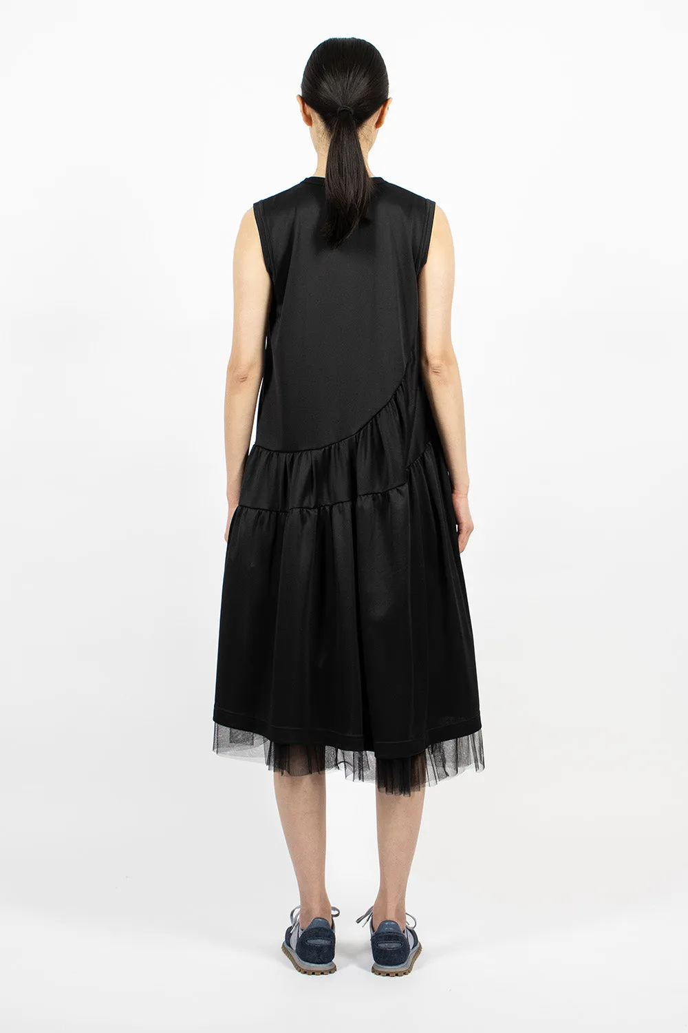 Layered Tank Dress Black