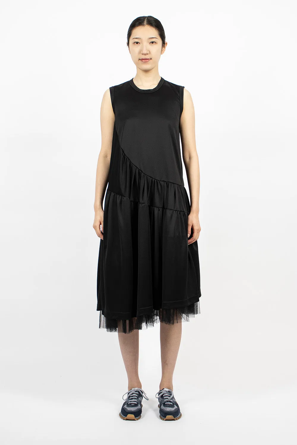 Layered Tank Dress Black