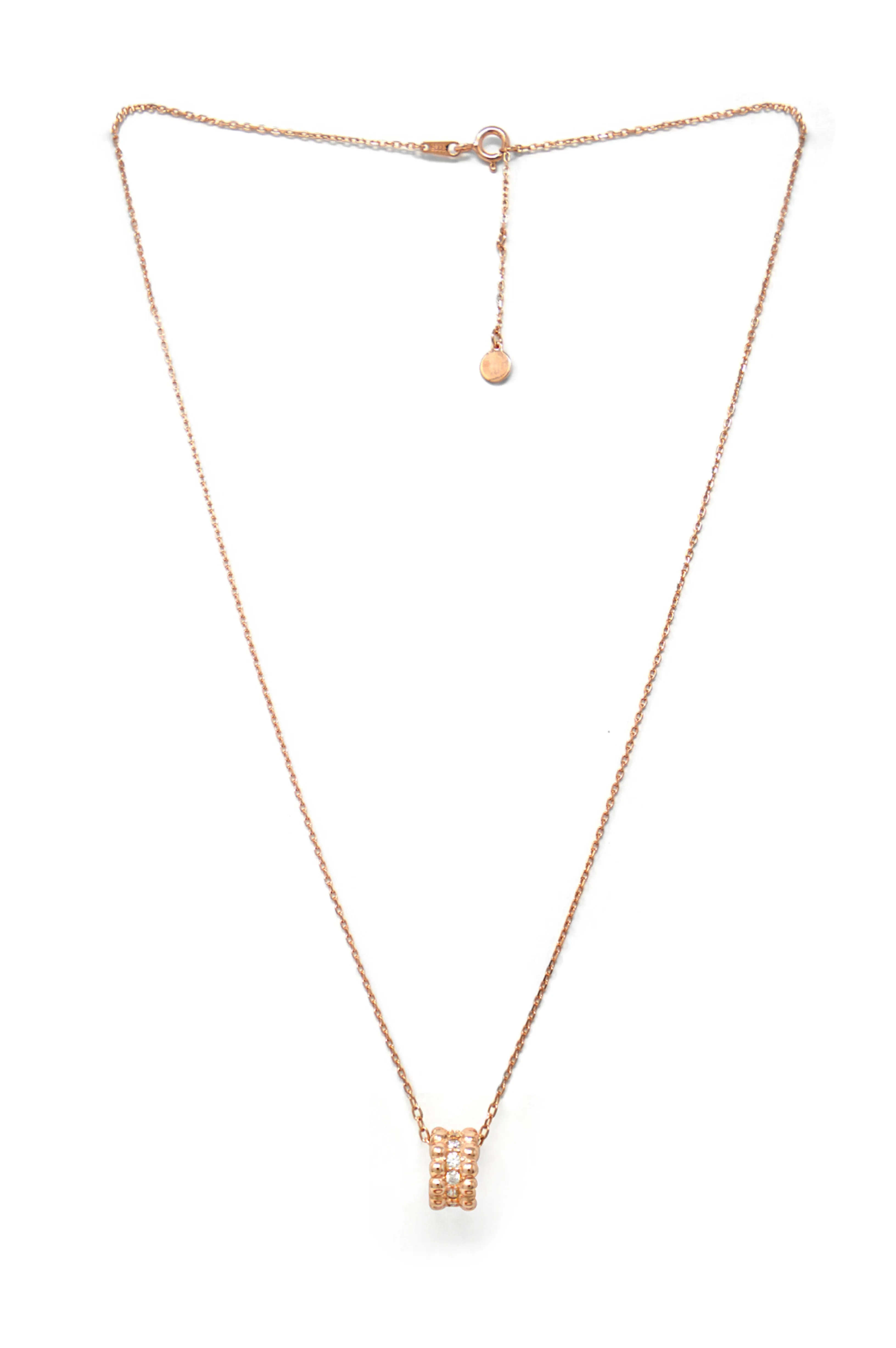 Loop Around Rose Gold Plated Sterling Silver Chain Necklace