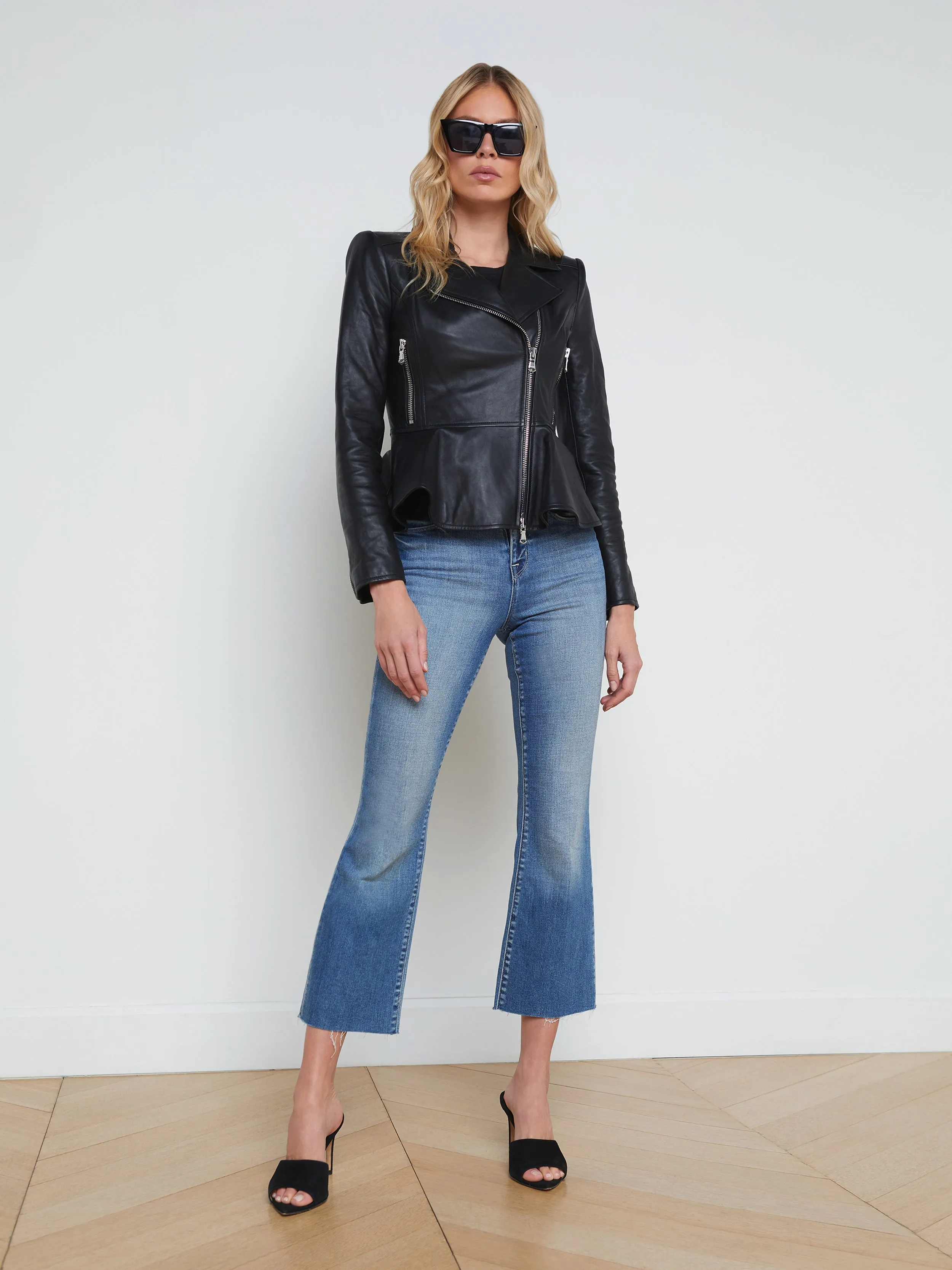 Lyric Leather Peplum Jacket