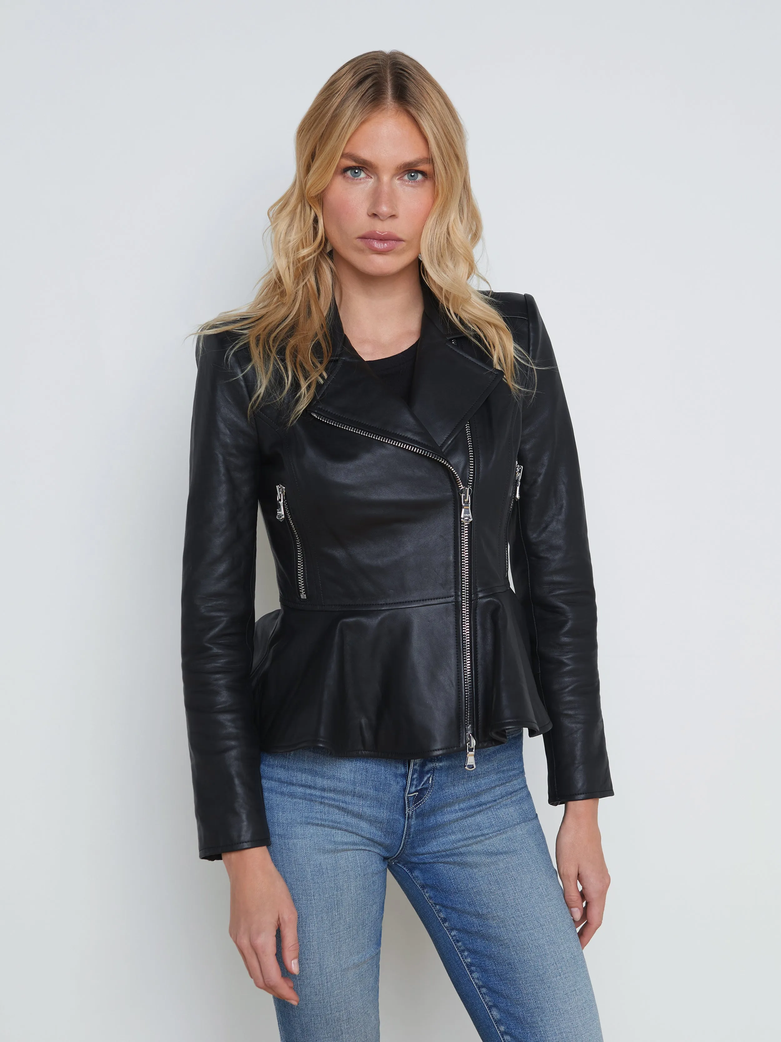 Lyric Leather Peplum Jacket