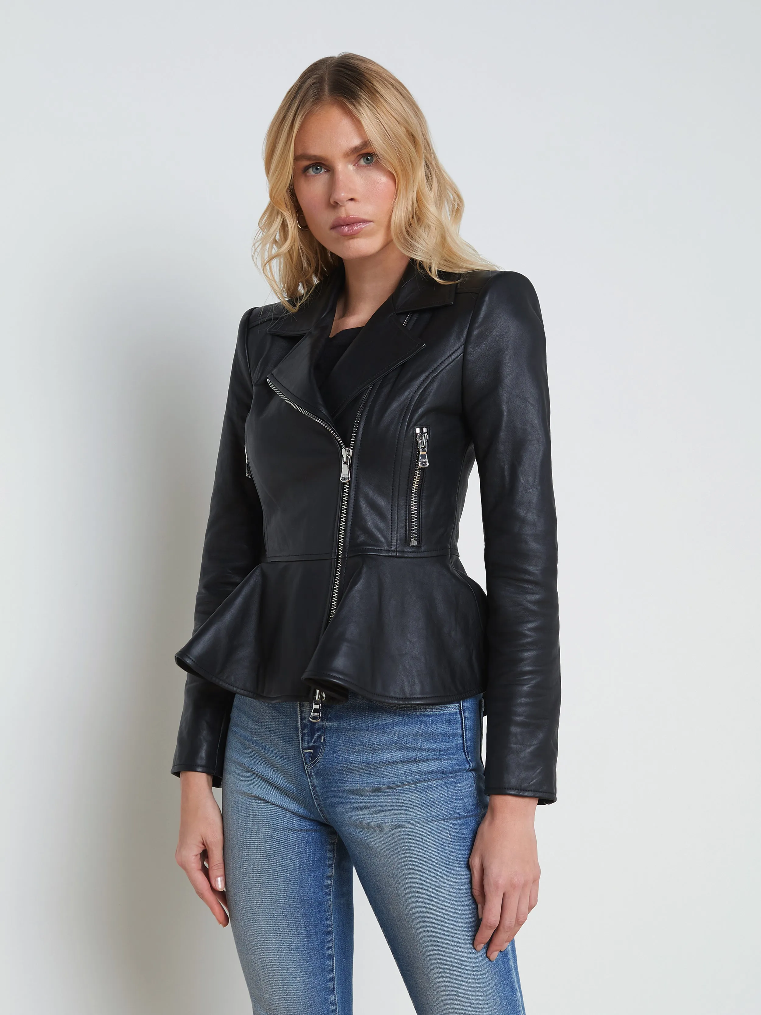 Lyric Leather Peplum Jacket